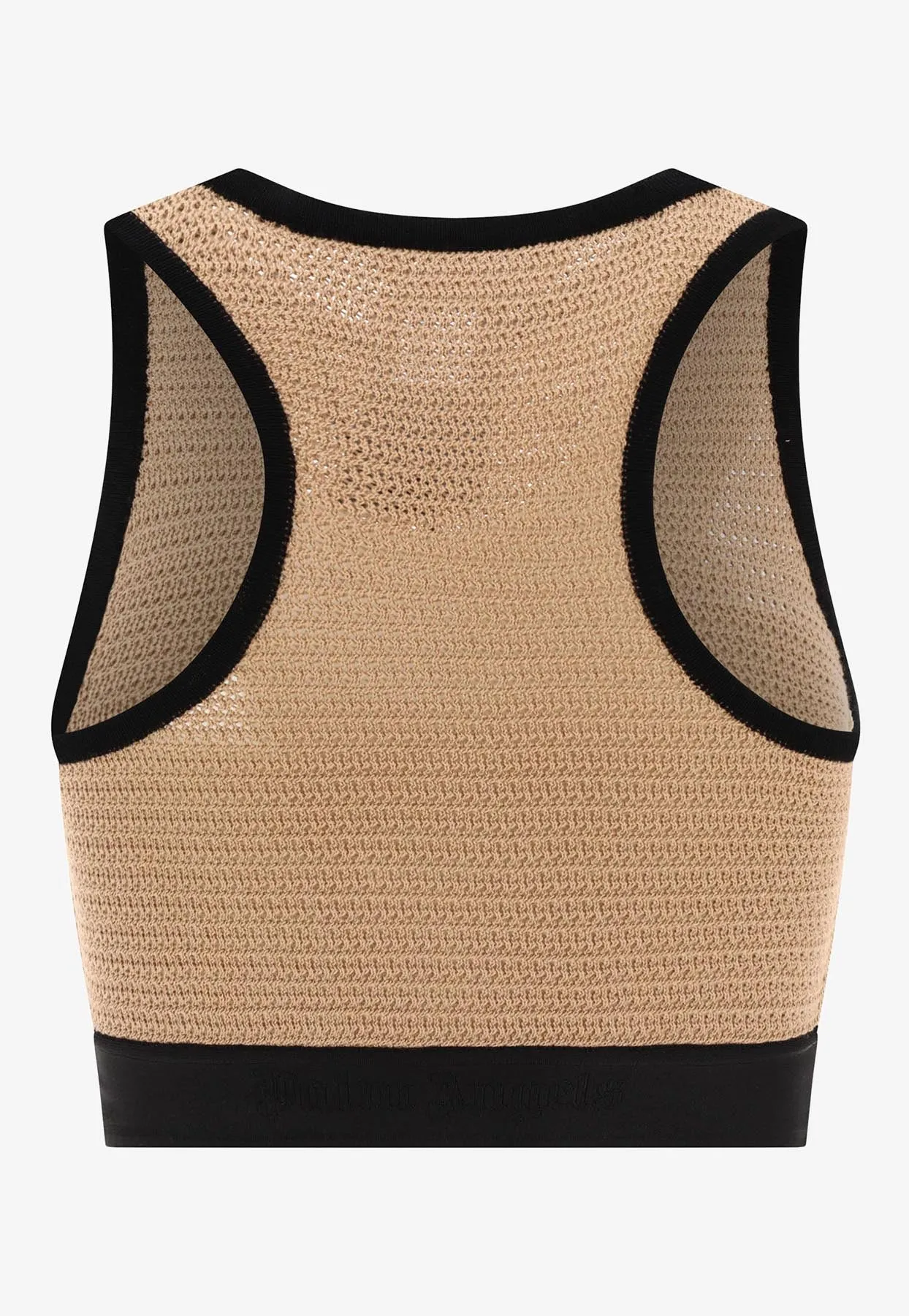 Logo Tape Cropped Knit Top