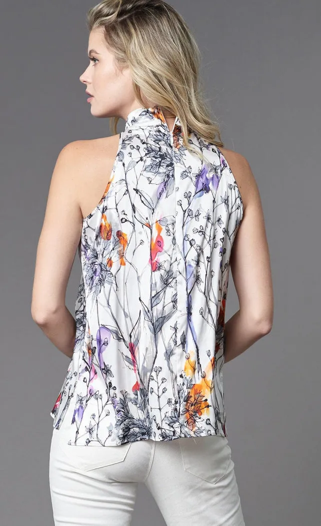 Lola & Sophie Floral Sketch Halter top