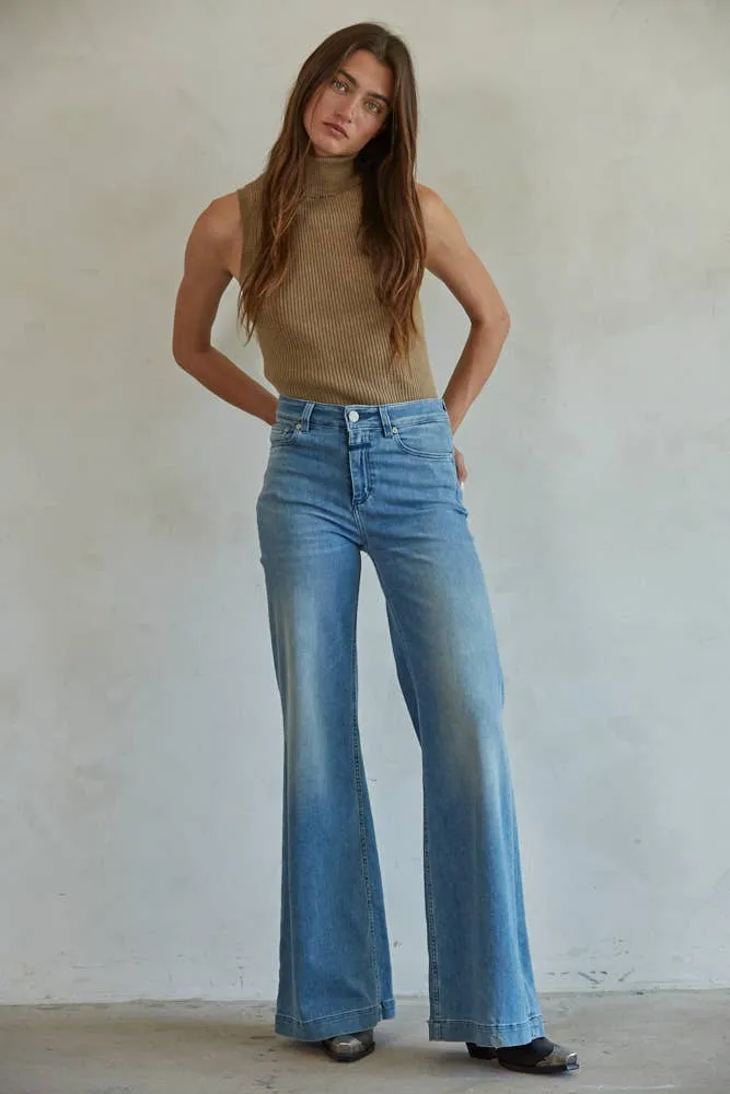 Lola Knit Turtleneck Sleeveless Pullover Top