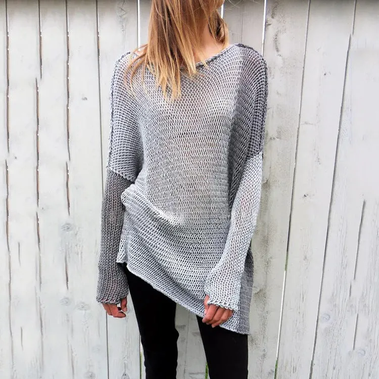 Long Sleeved Hooded Color Matching Sweater