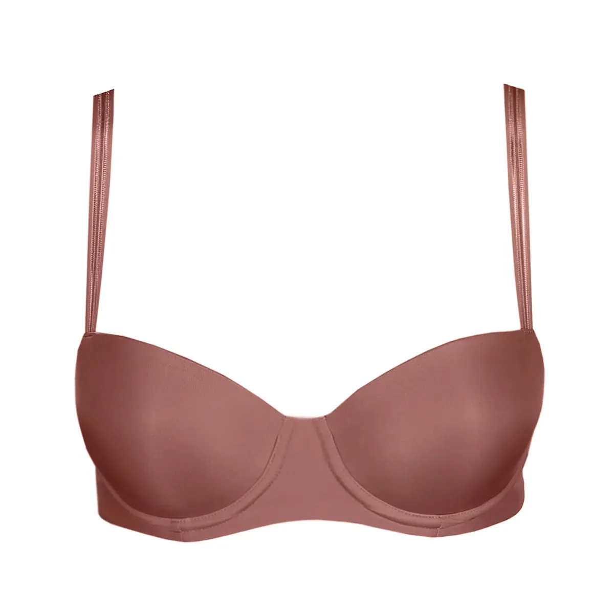 Louie Padded Balconny Bra In Satin Taupe - Marie Jo