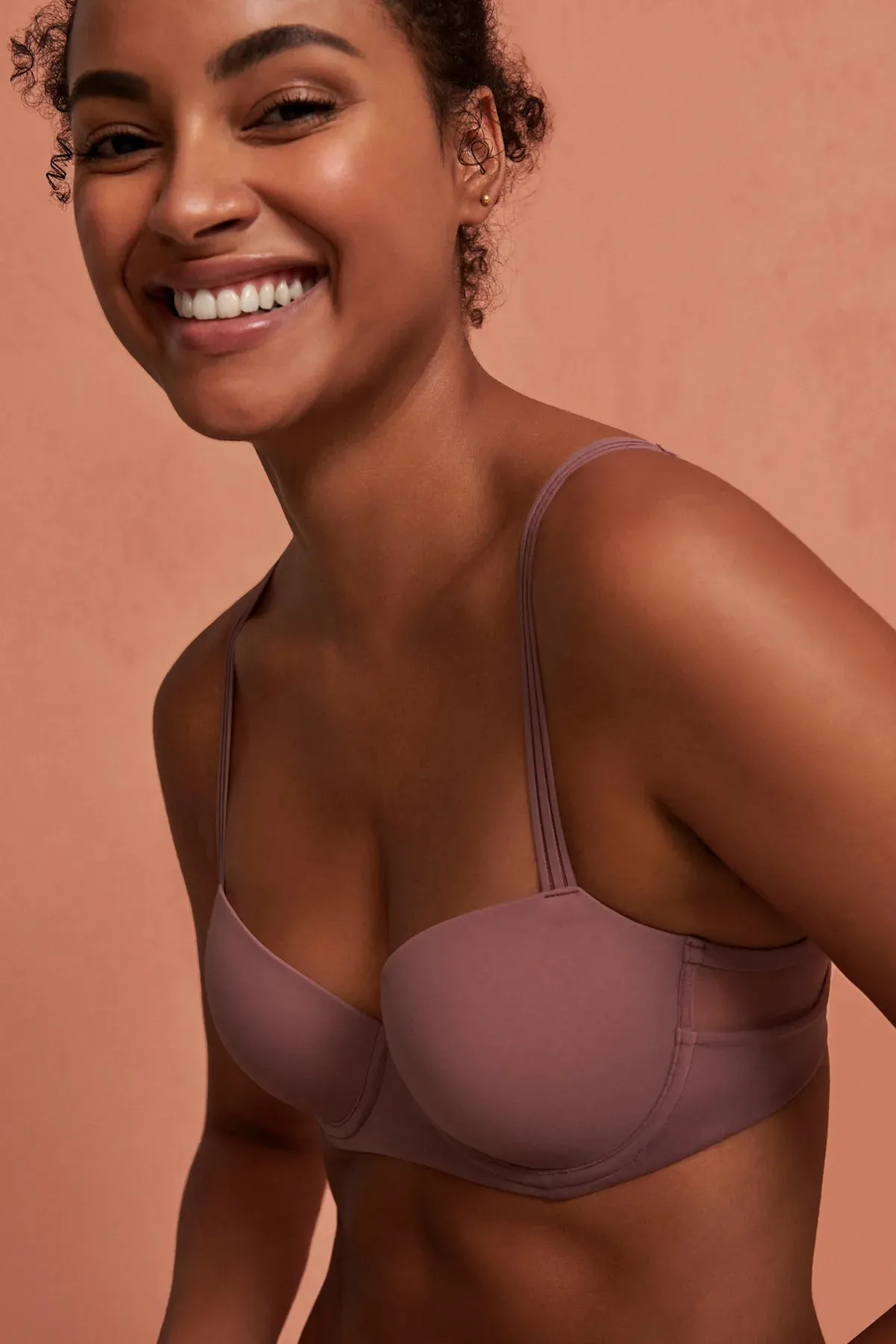 Louie Padded Balconny Bra In Satin Taupe - Marie Jo