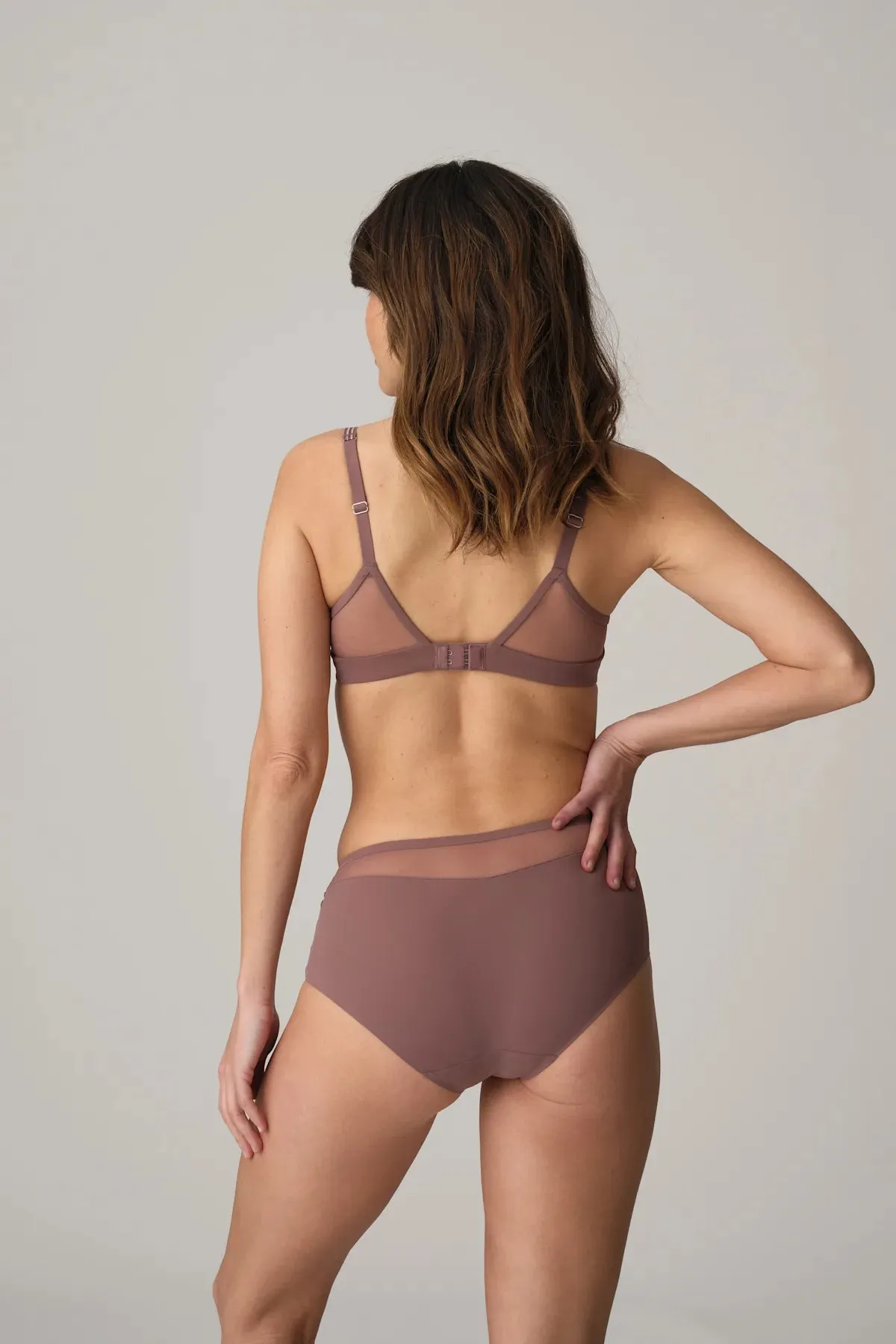 Louie Padded Balconny Bra In Satin Taupe - Marie Jo