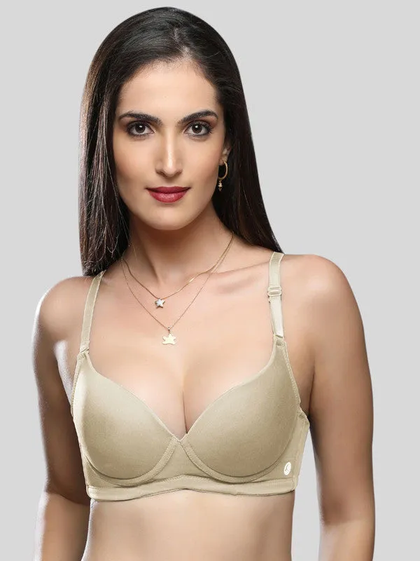 Lovable Beige and Skin Solid Padded Non Wired 3/4th Coverage Bra - SCULPTBRA-BG