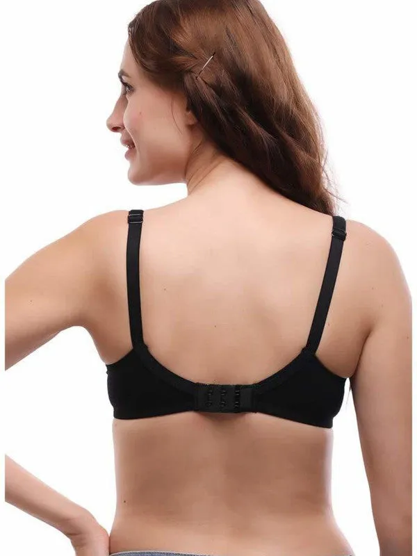 Lovable Black Non Padded Non Wired Full Coverage Bra L0596-Black