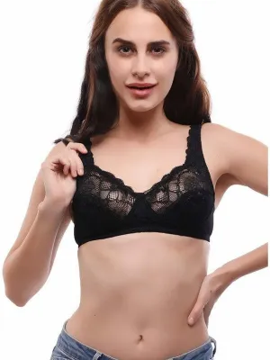 Lovable Black Non Padded Non Wired Full Coverage Bra L0596-Black