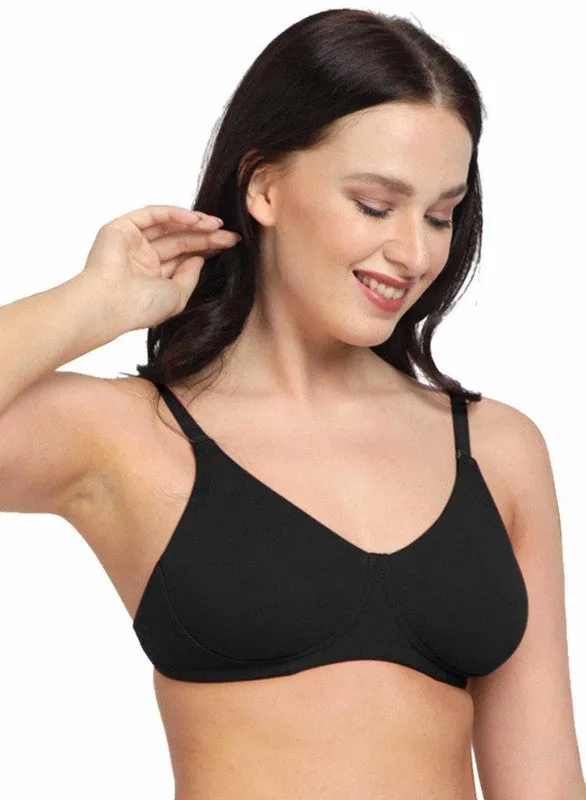 Lovable Black Non Padded Non Wired Full Coverage Bra MYFITBRA-Black