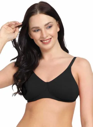 Lovable Black Non Padded Non Wired Full Coverage Bra MYFITBRA-Black