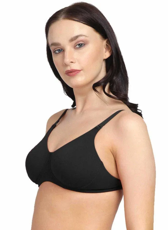 Lovable Black Non Padded Non Wired Full Coverage Bra MYFITBRA-Black