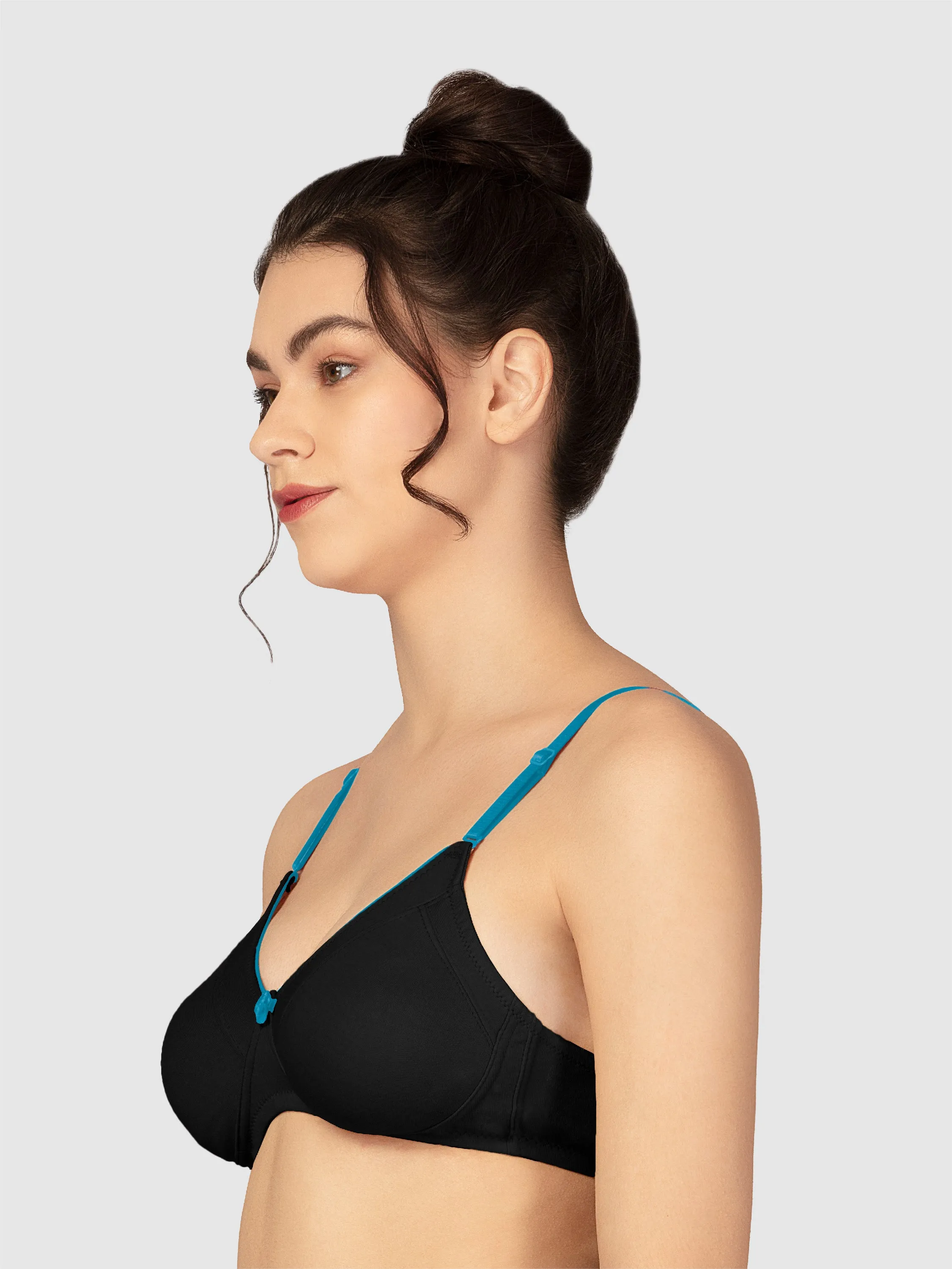 Lovable Black Non Padded Non Wired Full Coverage Bra NOBEL-Black