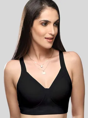 Lovable Black Solid Padded Non Wired Full Coverage Bra ENLITE_Black