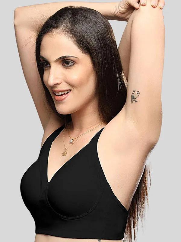 Lovable Black Solid Padded Non Wired Full Coverage Bra ENLITE_Black