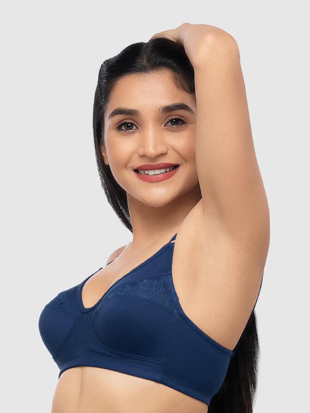 Lovable Navy Blue Non Padded Non Wired Full Coverage Bra ADL-THE 1-Navy Blue