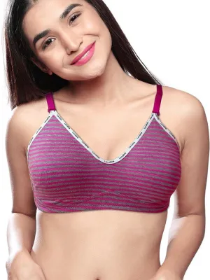Lovable Pink-Grey Non Padded Non Wired Full Coverage Bra NEXA 6-Pink-Grey