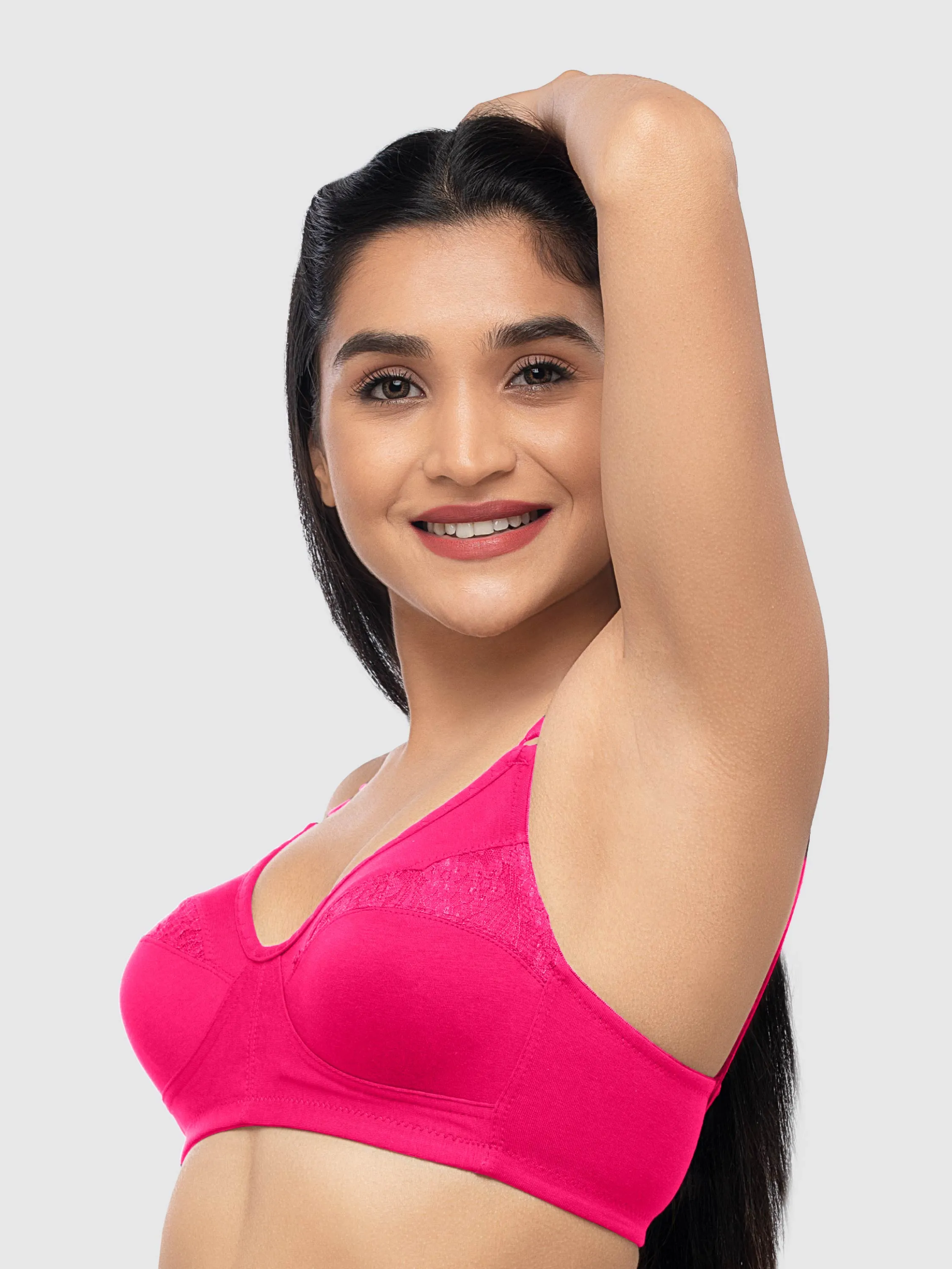 Lovable Pink Rose Non Padded Non Wired Full Coverage Bra ADL-THE 1-Pink Rose
