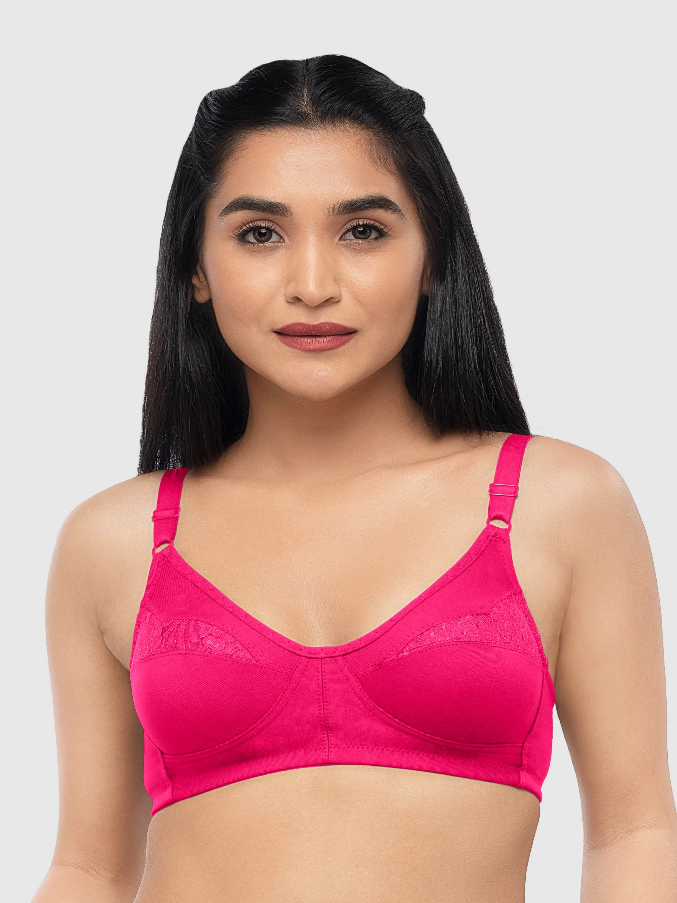 Lovable Pink Rose Non Padded Non Wired Full Coverage Bra ADL-THE 1-Pink Rose