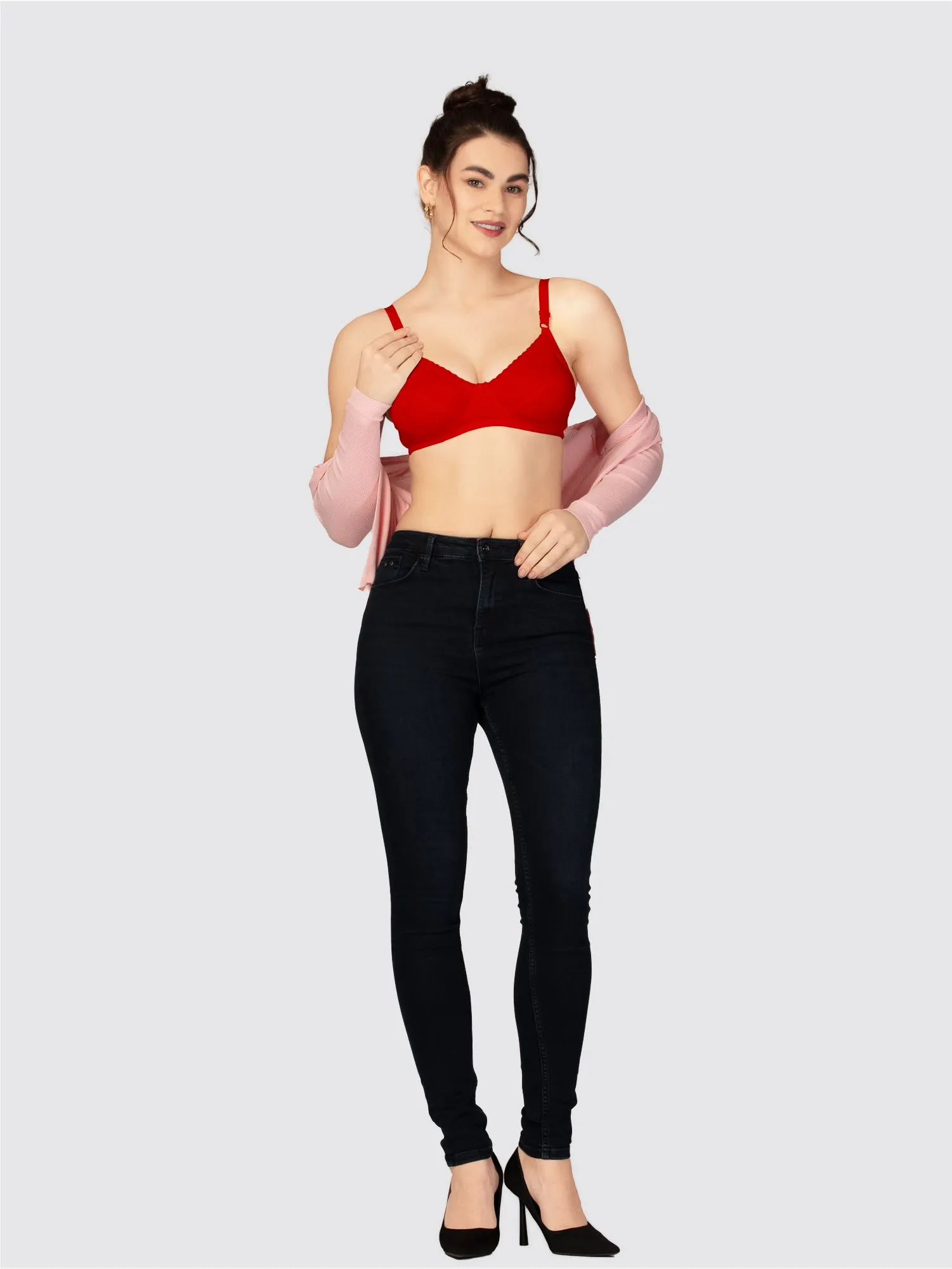 Lovable T.Red Non Padded Non Wired Full Coverage Bra COMFYST-T.Red