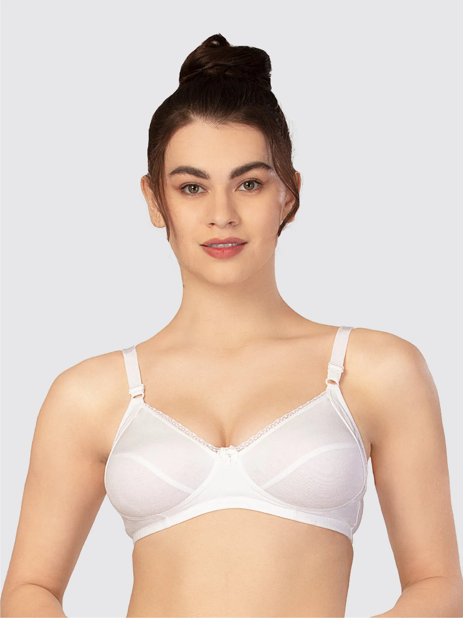 Lovable White Non Padded Non Wired Full Coverage Bra COMFYST-White
