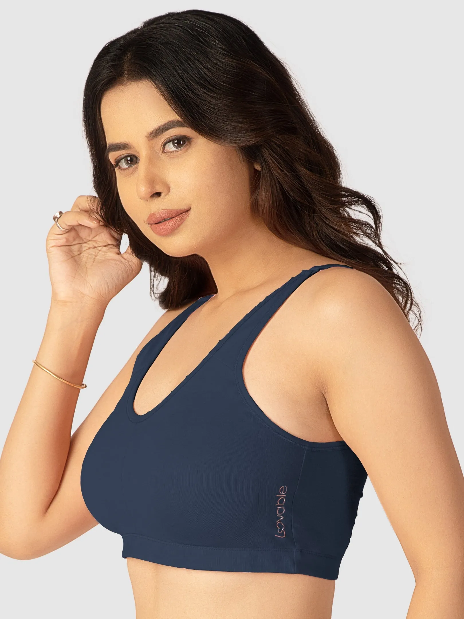 Lovable Womens Removable pad Non Wired Full Coverage Sports Bra