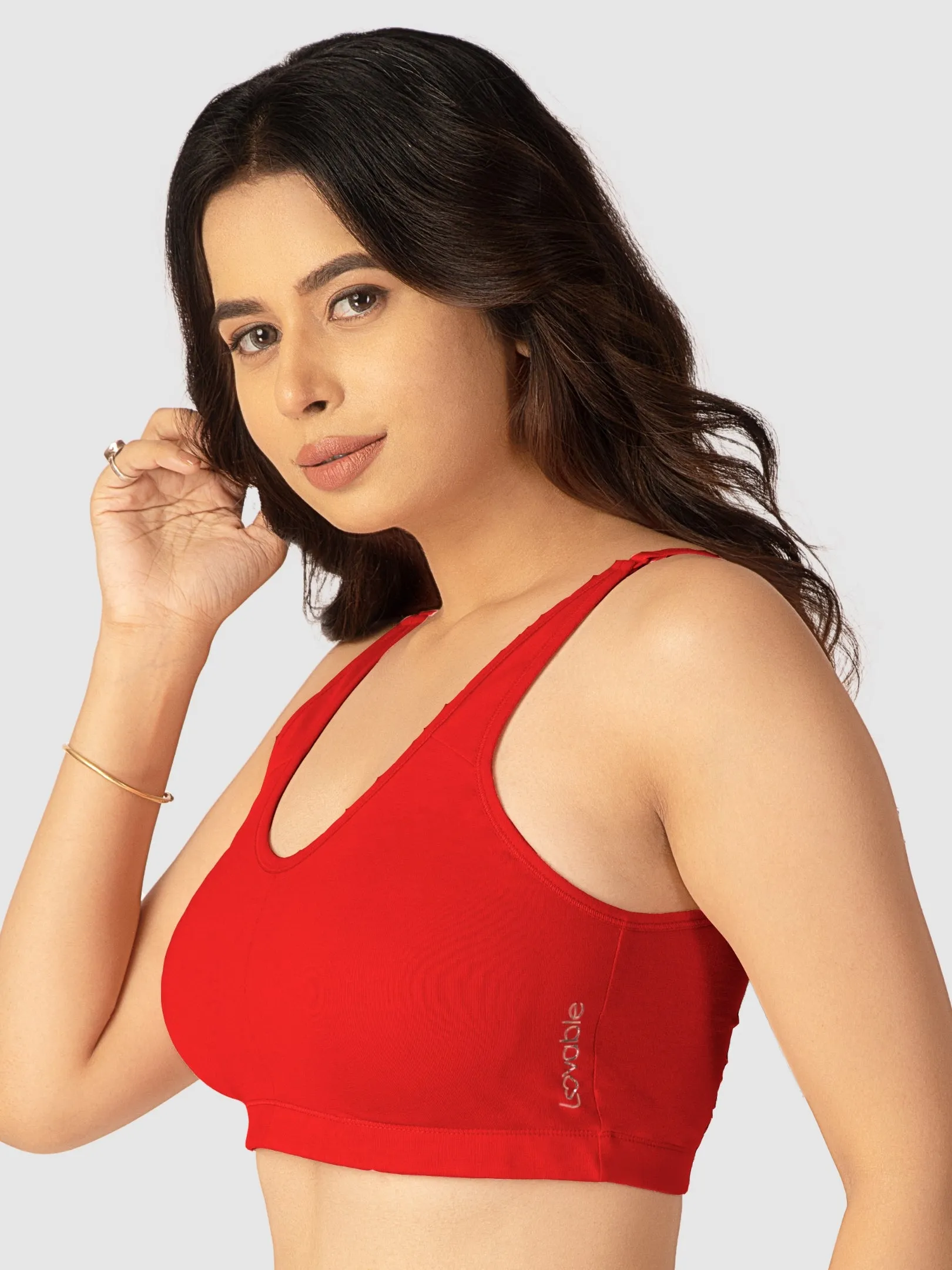 Lovable Womens Removable pad Non Wired Full Coverage Sports Bra
