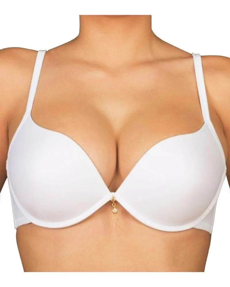 Luchina Branded White Pushup Bra - Spanish Brand - Underwired Double Padded Bra