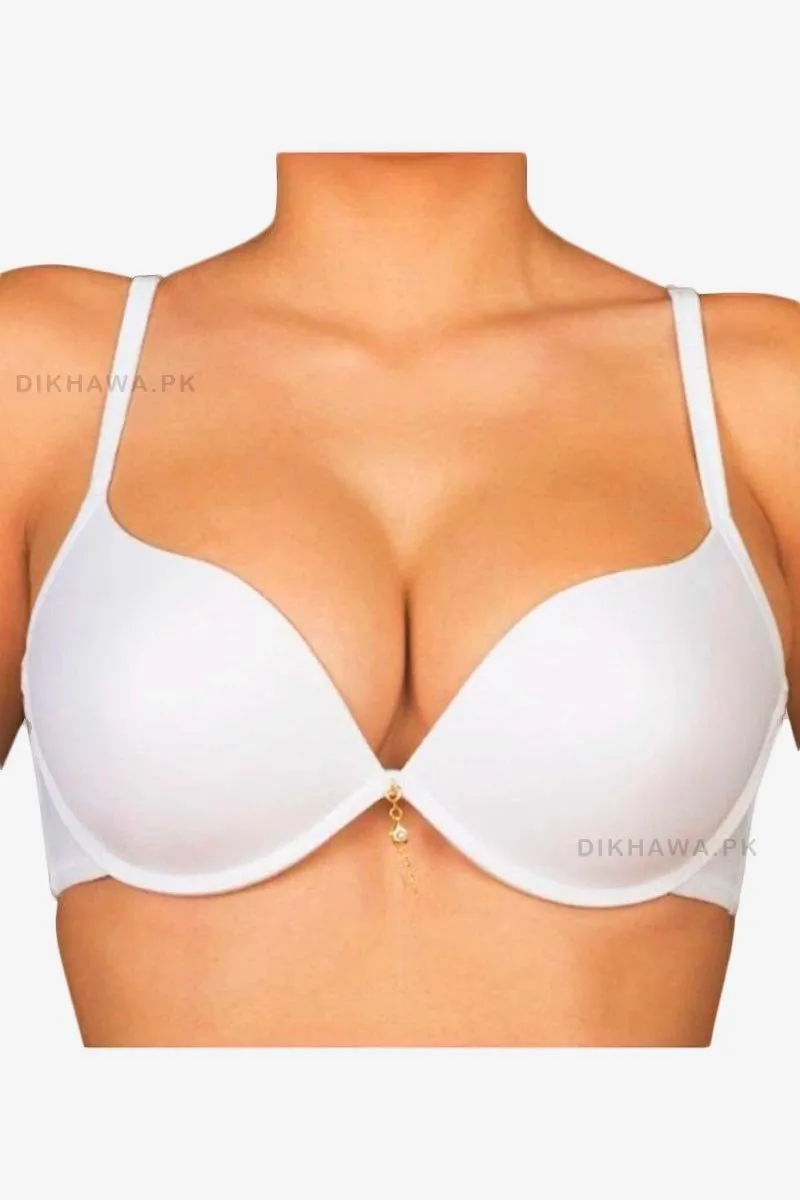 Luchina Branded White Pushup Bra - Spanish Brand - Underwired Double Padded Bra