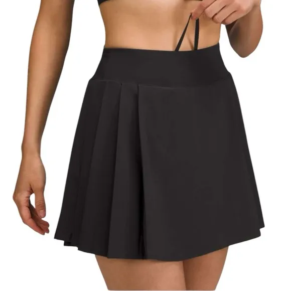 Lululemon Side-Pleat High-Rise Tennis SkirtBlack 6 W8ADU