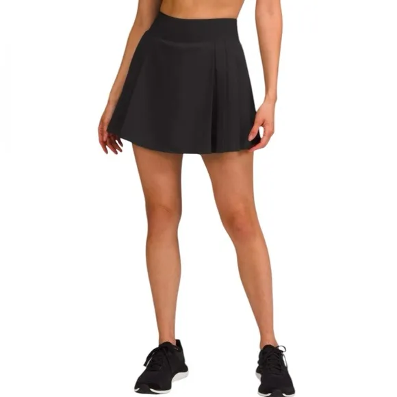 Lululemon Side-Pleat High-Rise Tennis SkirtBlack 6 W8ADU