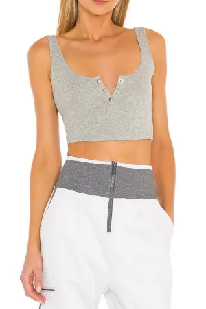 Luxe Rib Snap Tank Crop Top