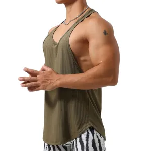 Magiftbox Mens Muscle Workout Tank Tops Stylish Gym Tank Tops Elastic Sweatshirts for Men T81_Green_US-XL