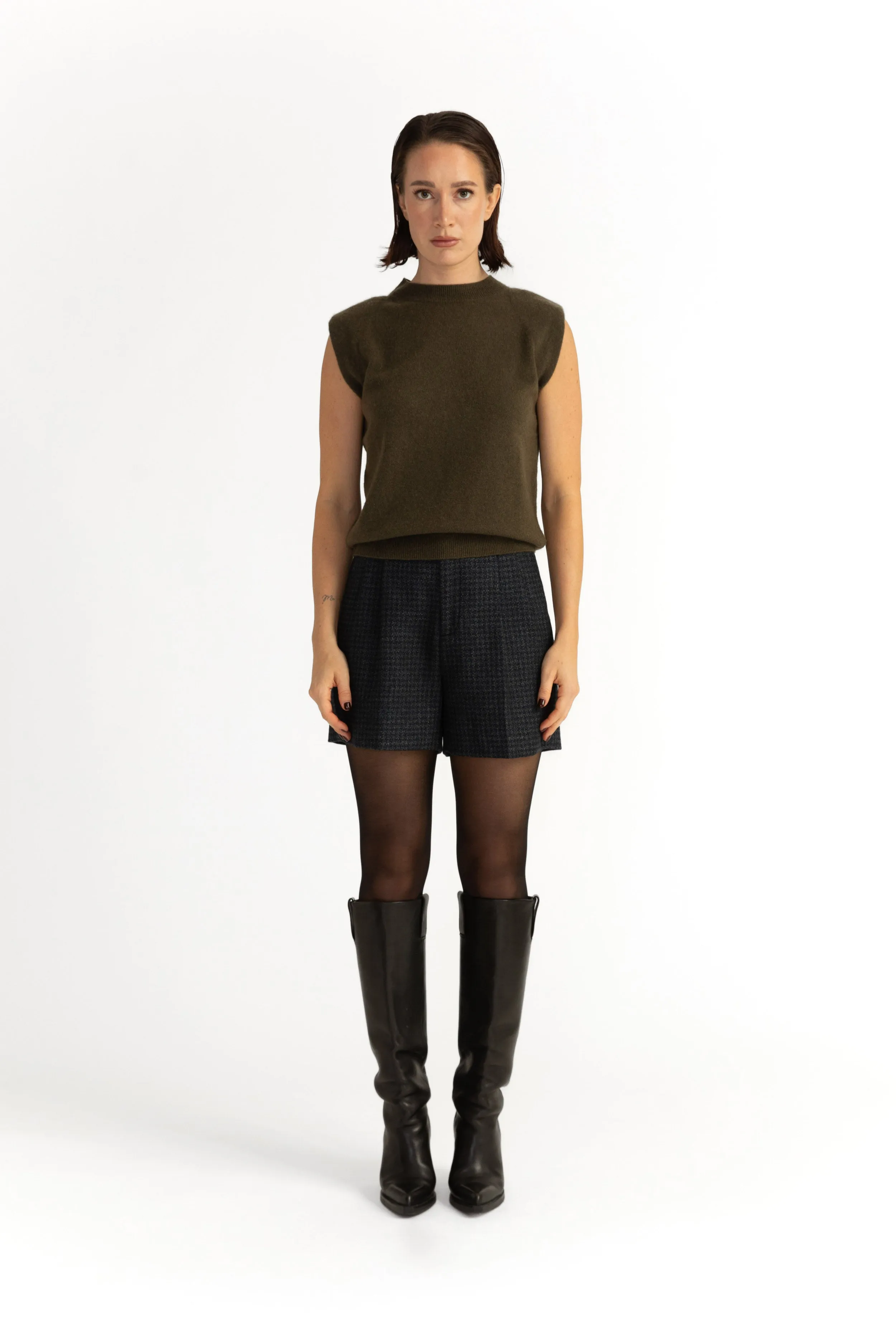 Malmo Knit Top - Sleeveless knit in verdigris green