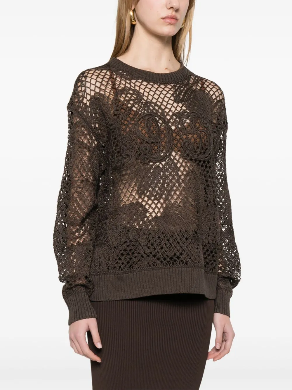 Max Mara broderad bomullstopp
