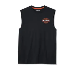 Men's Bar & Shield Muscle Tee - Black Beauty