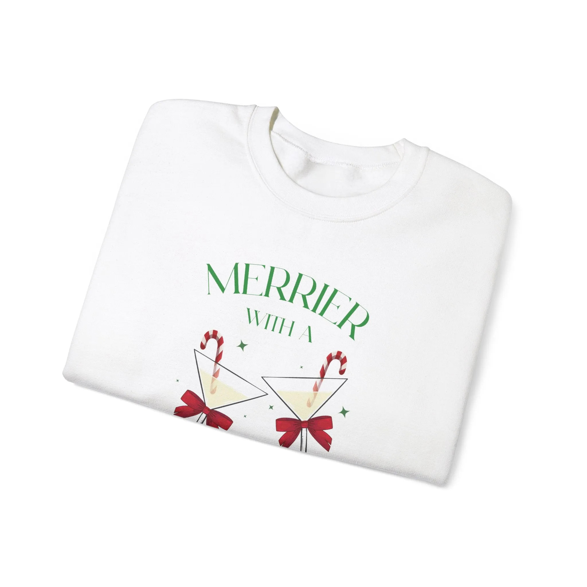 Merrier With A Martini Christmas Sweatshirt