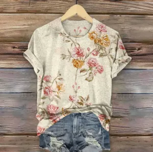 Morgan - Pink Flower T-Shirt