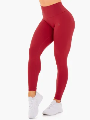 Motion High Waisted Leggings - Red