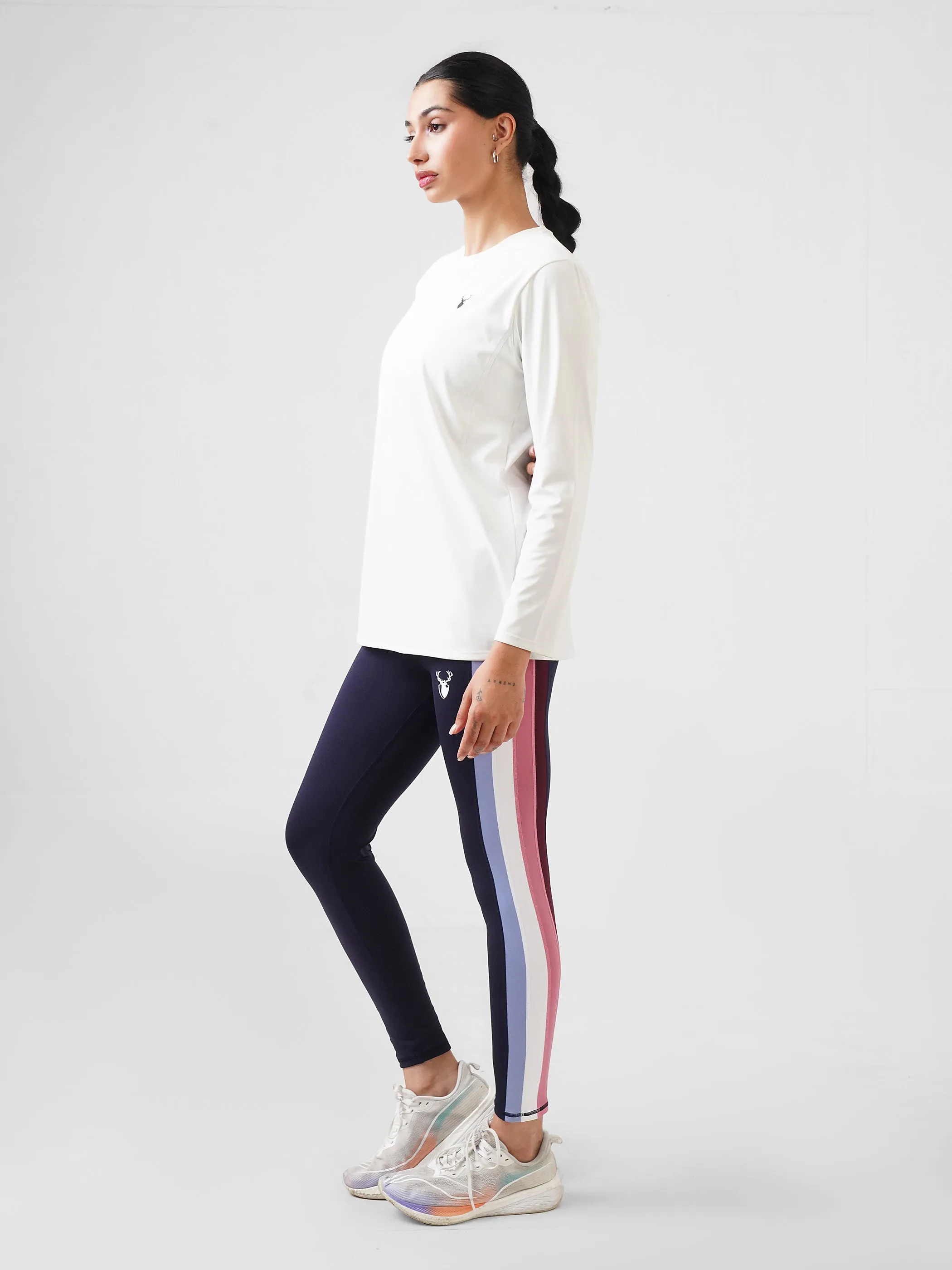 Multi Point Legging in Navy Blue