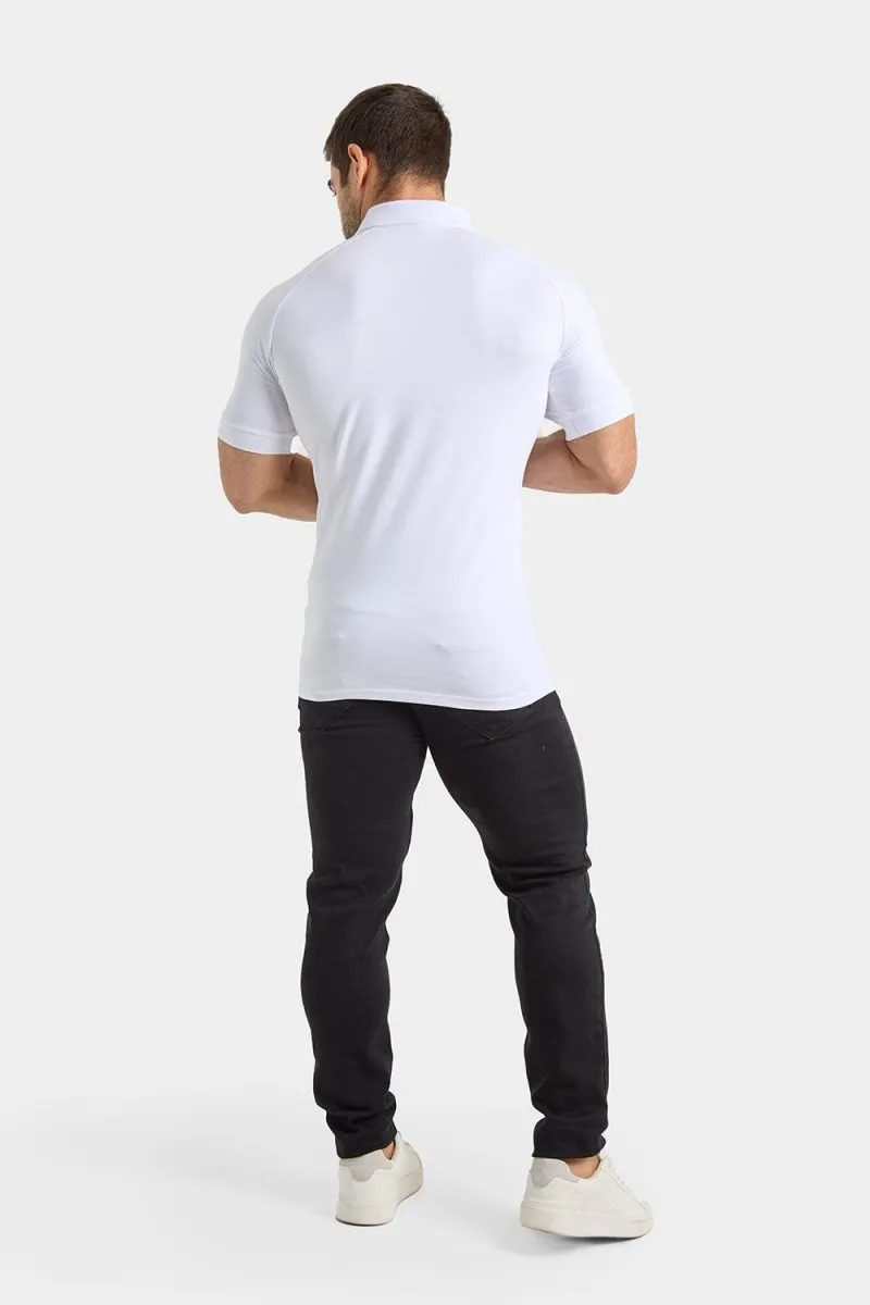 Muscle Fit Polo Shirt in White