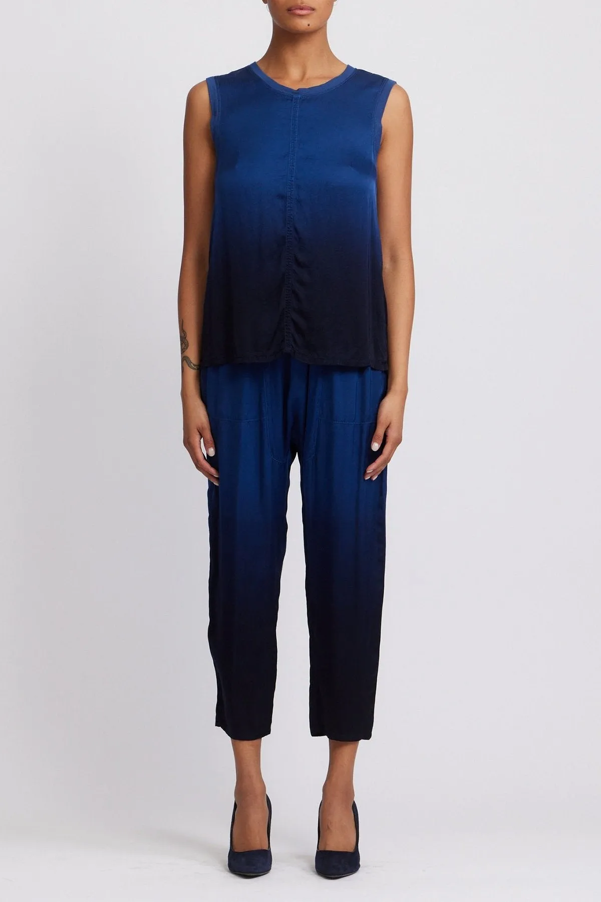 Muscle Medley Tee in Indigo Dip Dye