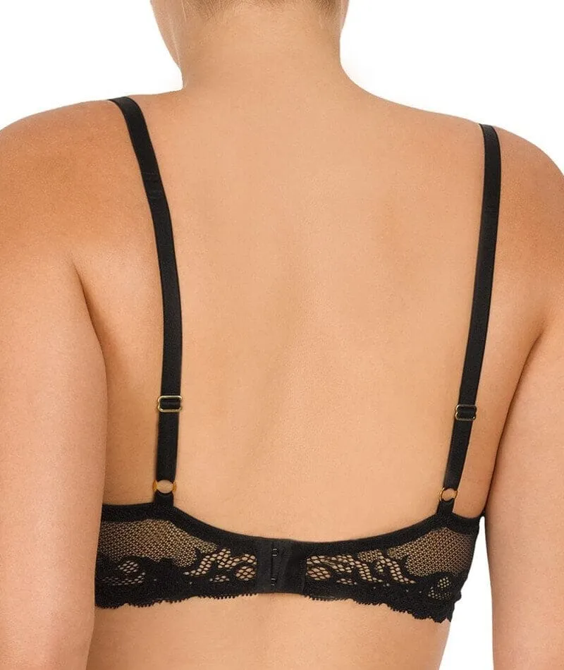 Natori Feathers Lightly Padded Wired Plunge Bra - Black