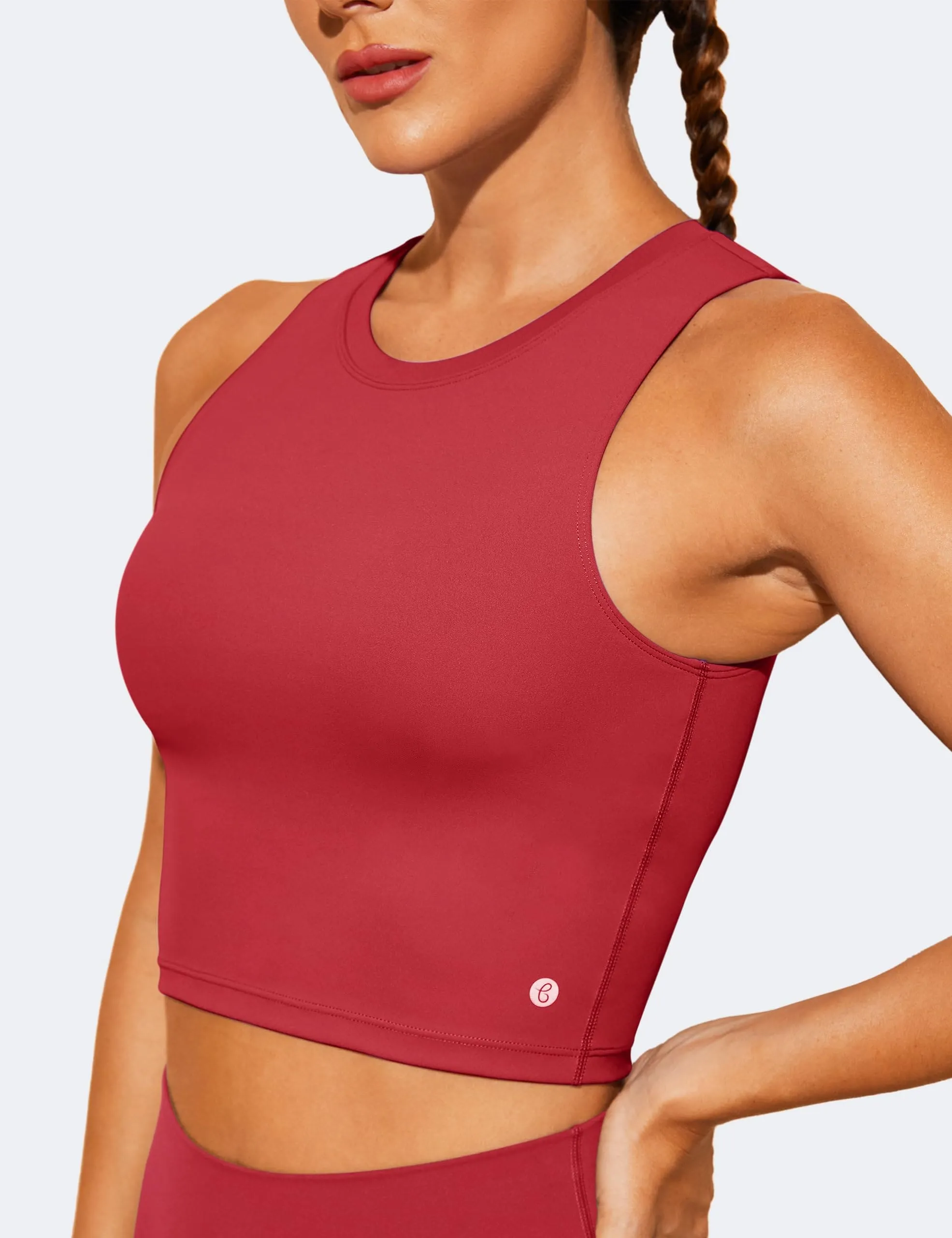 Natural Feelings Nudi Sports Bras for Women Removable Padded Yoga Tank Tops Sleeveless Fitness Workout Crop Tops Wine
