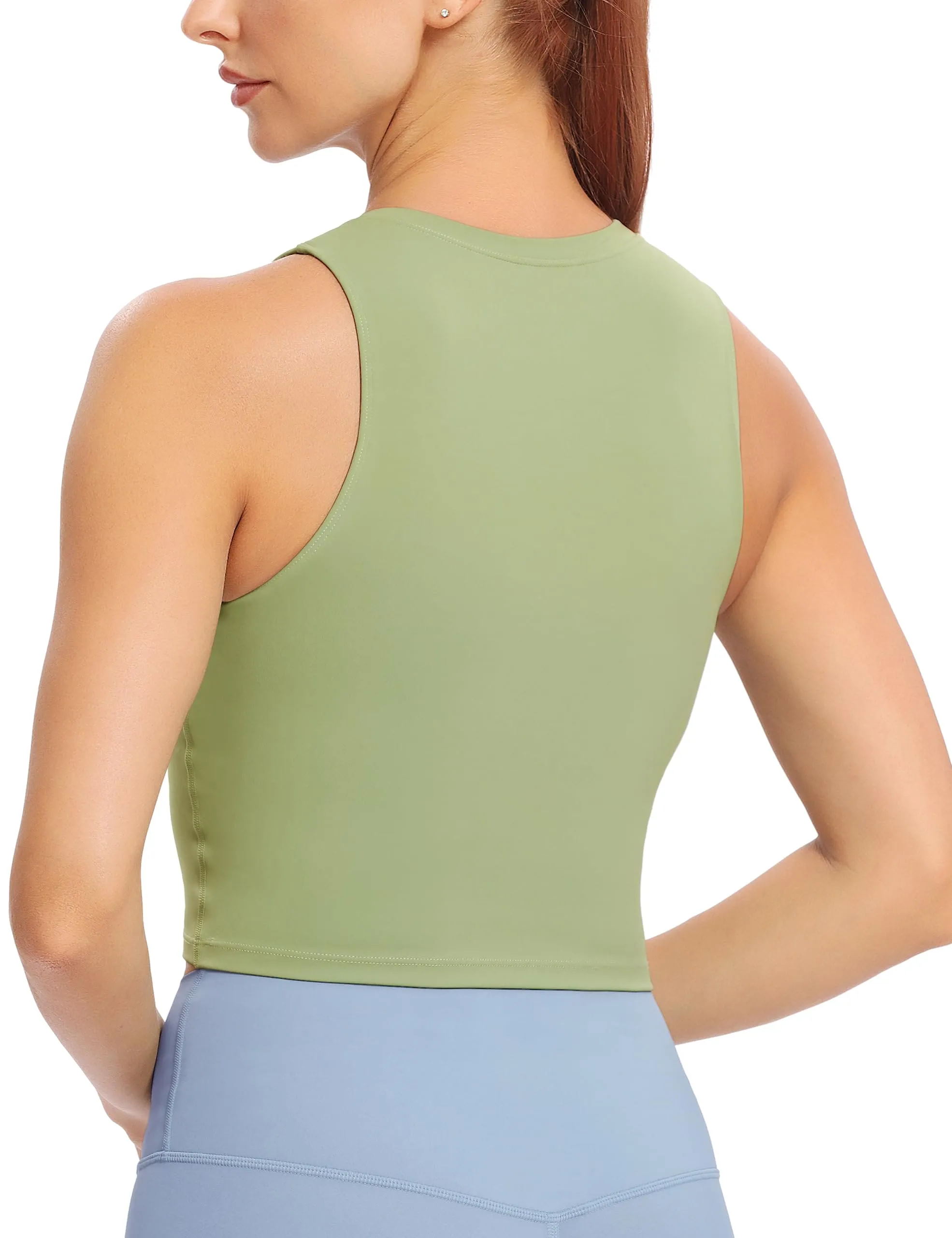 Natural Feelings Nudi Sports Bras for Women Removable Padded Yoga Tank Tops Sleeveless Fitness Workout Crop Tops