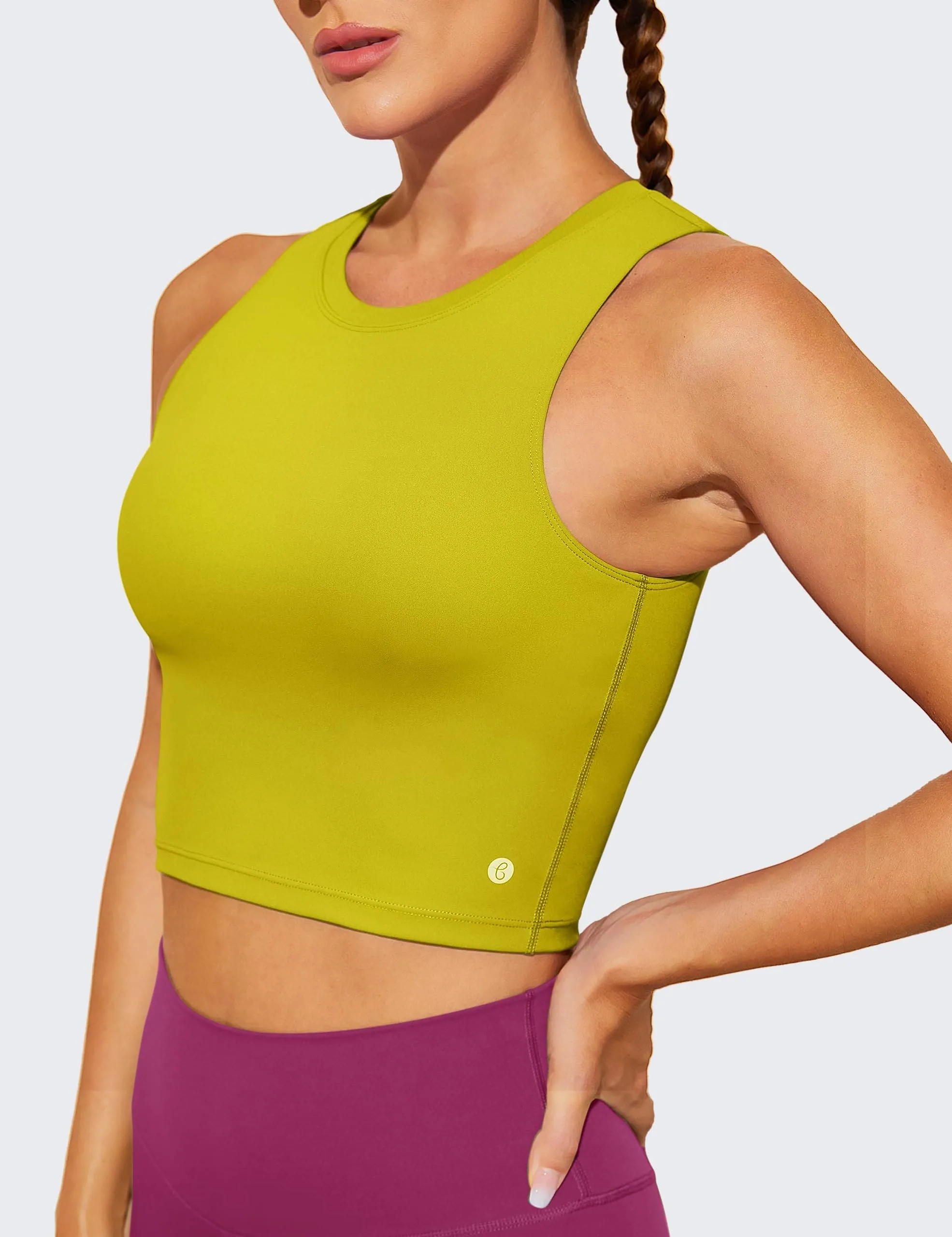 Natural Feelings Nudi Sports Bras for Women Removable Padded Yoga Tank Tops Sleeveless Fitness Workout Crop Tops