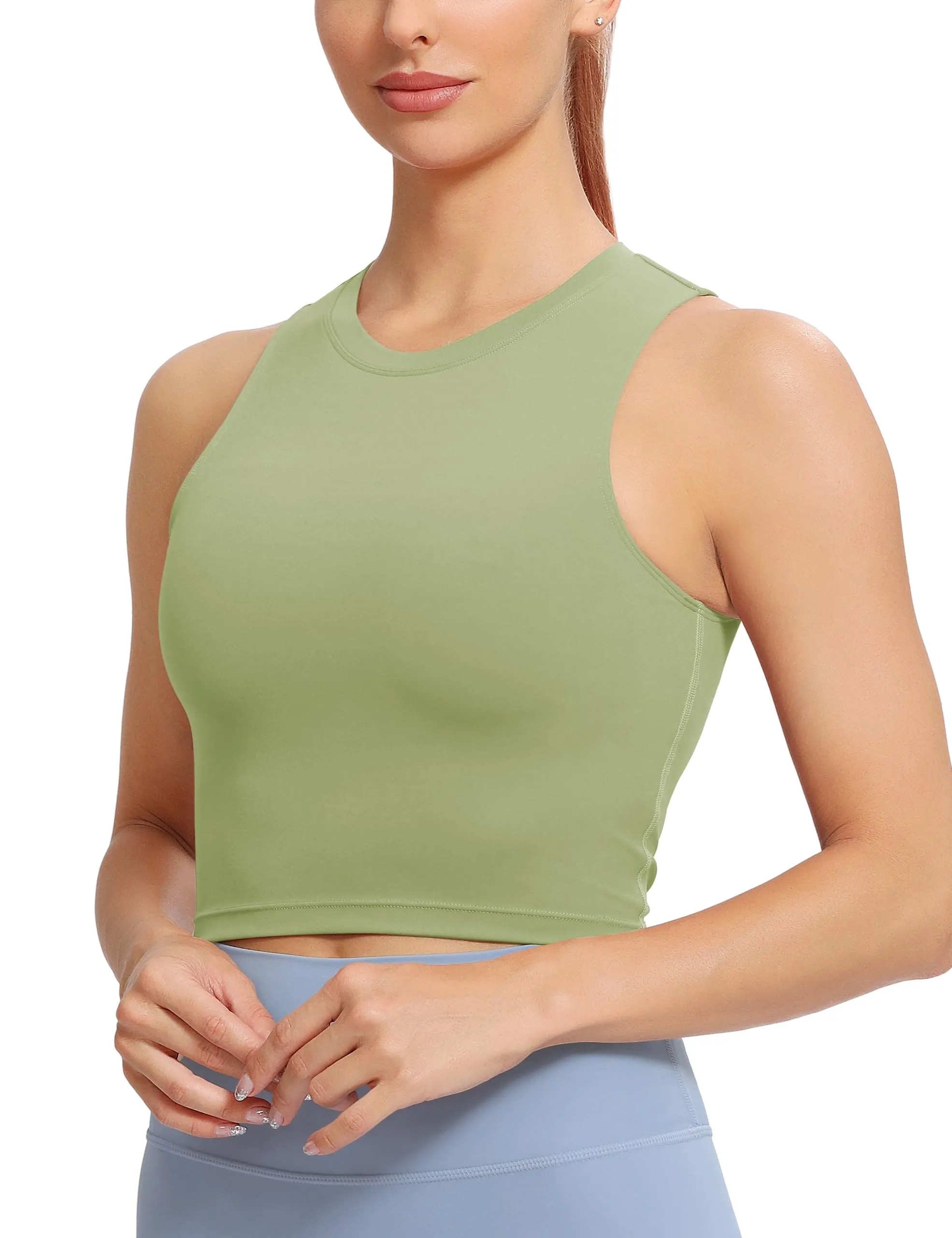 Natural Feelings Nudi Sports Bras for Women Removable Padded Yoga Tank Tops Sleeveless Fitness Workout Crop Tops