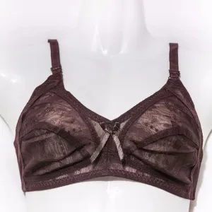 Net Non Padded Bra - Brown - See Through Bra