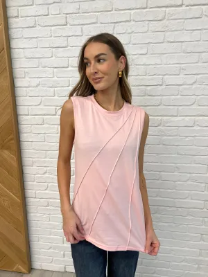 New Normal Pleat Detail Sleeveless Top in Pink - 2/10