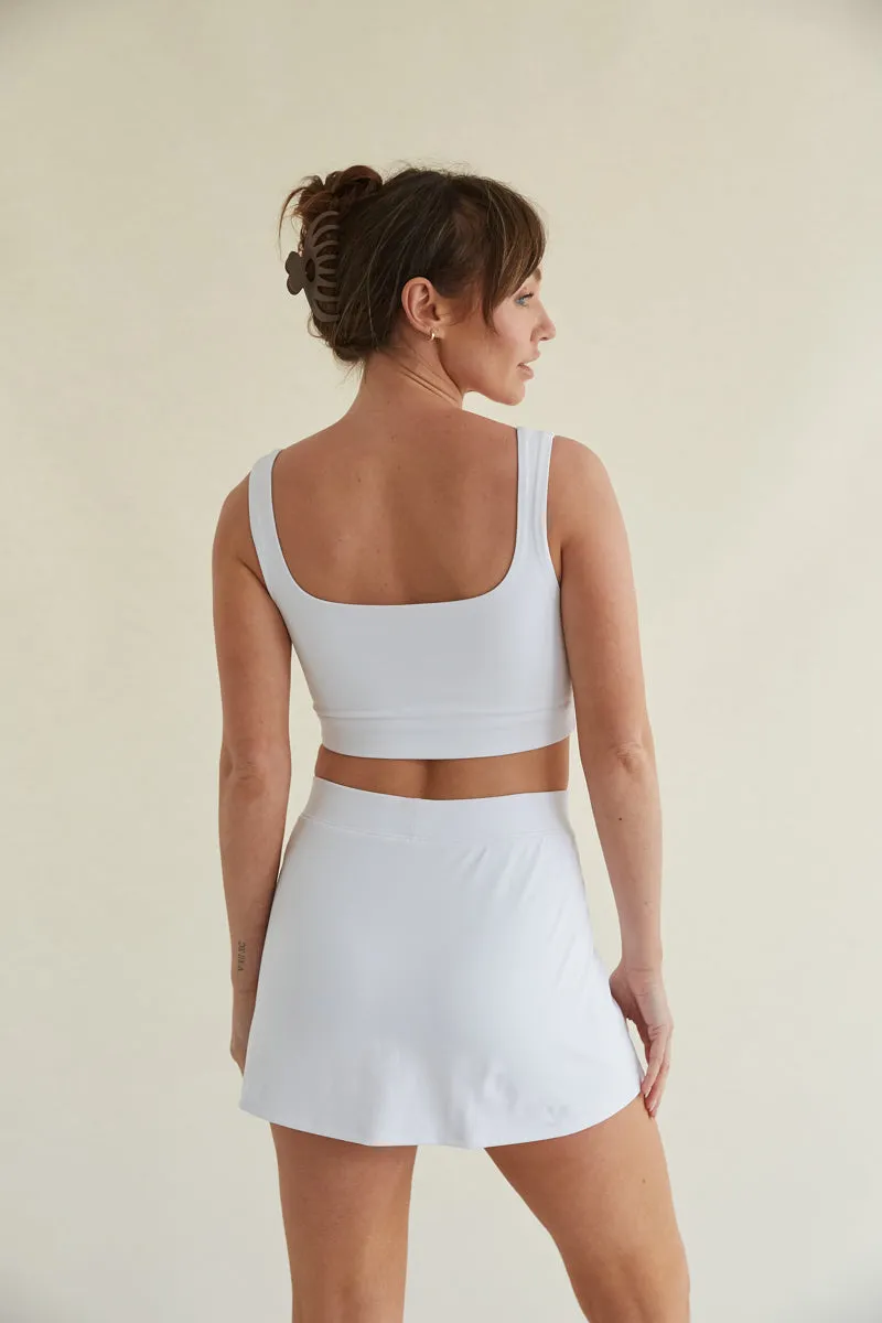 Nina Smoothing Tennis Skort in White