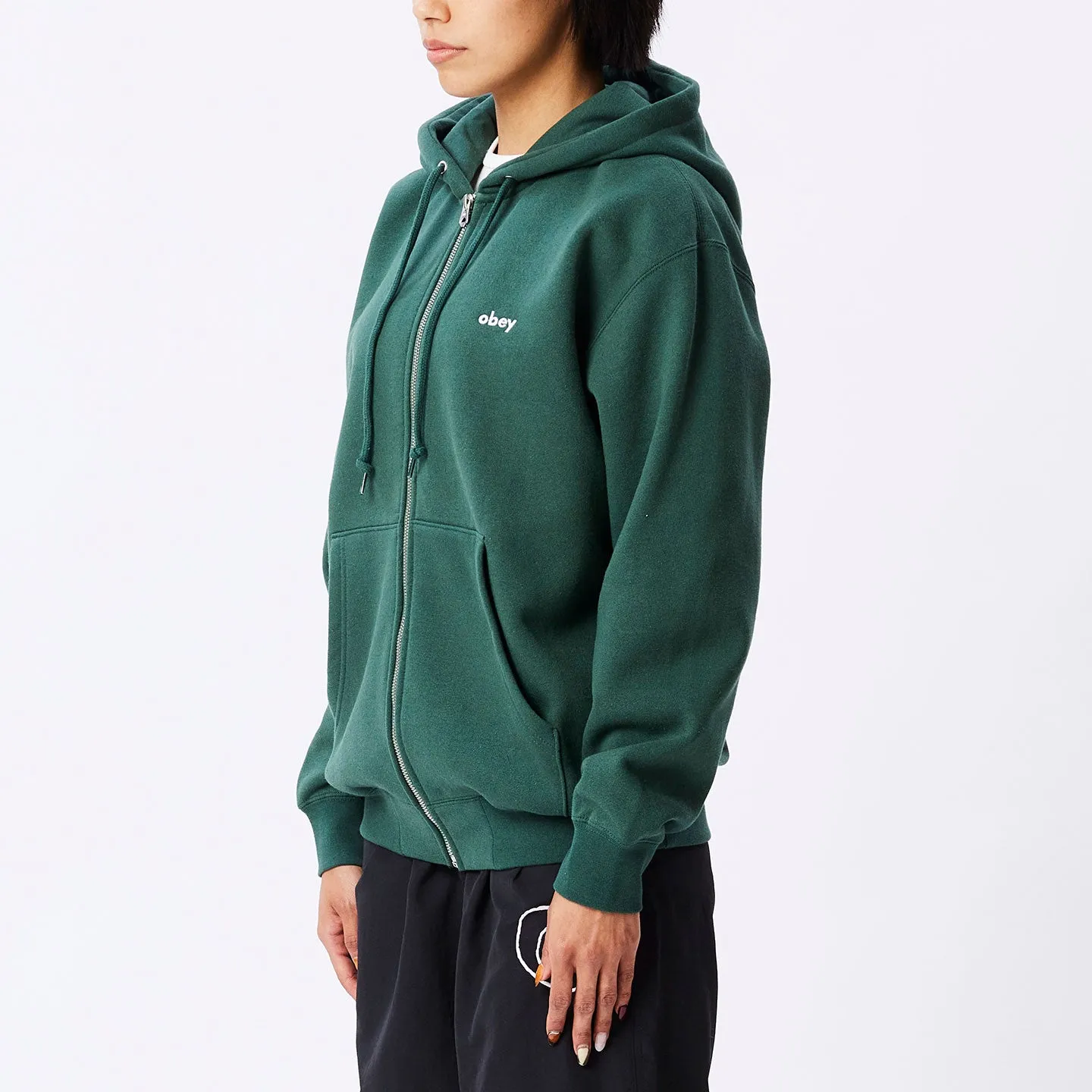 Obey tab zip hood dark cedar