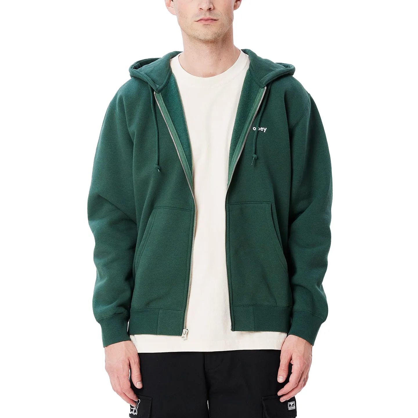 Obey tab zip hood dark cedar