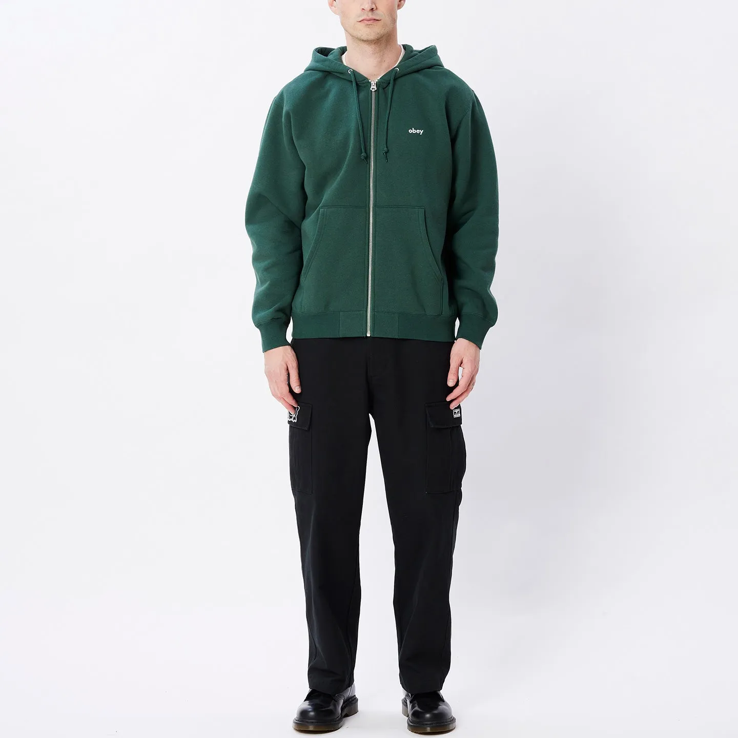 Obey tab zip hood dark cedar